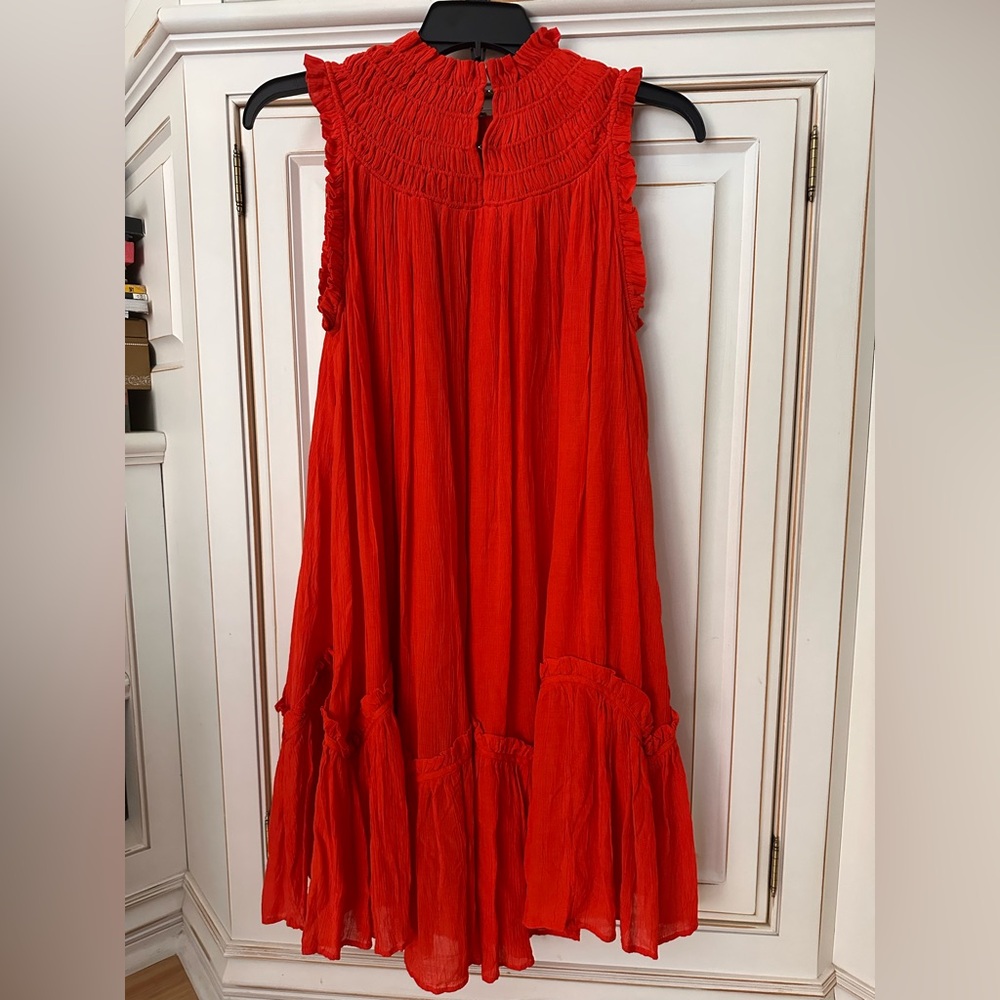 All Saints Fiery Red/Orange Textured Dress - Picture 6 of 6